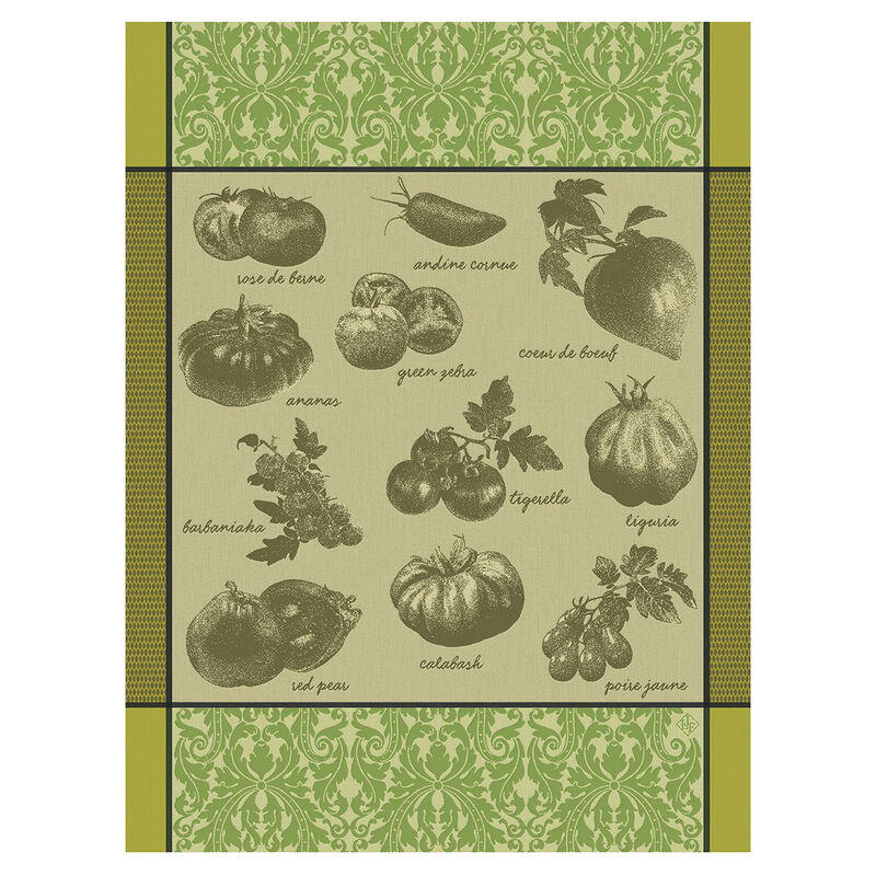 Torchon Tomates Vert 60x80 100% coton, , hi-res image number 0