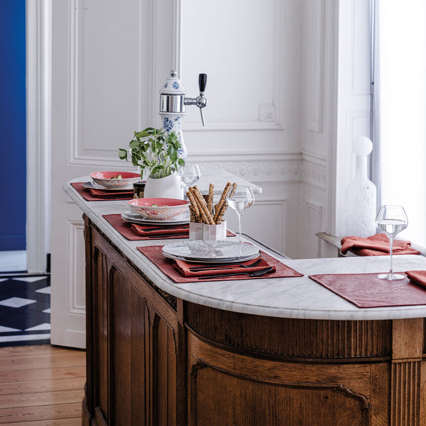 Set de table enduit Vegetal mood Goji 50x36 100% coton, , hi-res image number 0