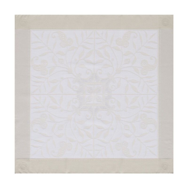 Serviette de table Venezia Ivoire Ivoire 58x58 100% coton, , hi-res image number 0
