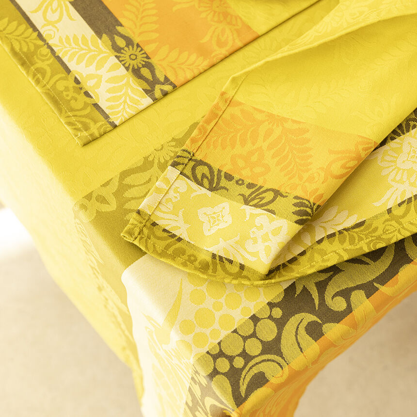 Nappe enduite Mumbai Enduit Safran 150x260 100% coton, , hi-res image number 2