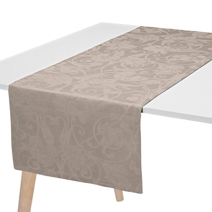 Chemin de table Tivoli Poivre gris 50x150 100% lin, , hi-res image number 0