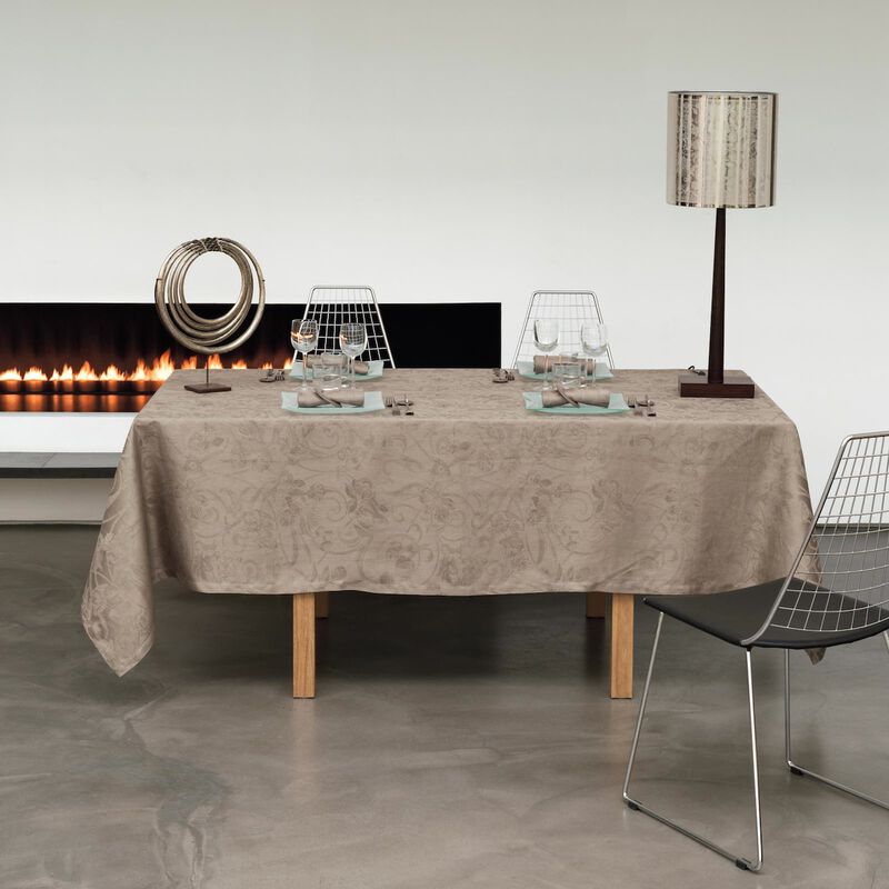 Nappe Tivoli Poivre gris 175x175 100% lin, , hi-res image number 1
