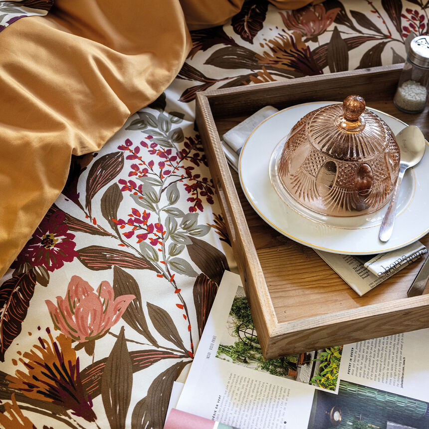 Housse de couette Panache de fleurs  Miel 135X200 100% coton, , hi-res image number 4