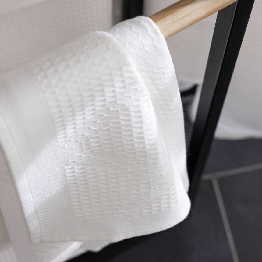 Serviette de toilette Pois de senteur Blanc 50x100 100% coton, , hi-res image number 0