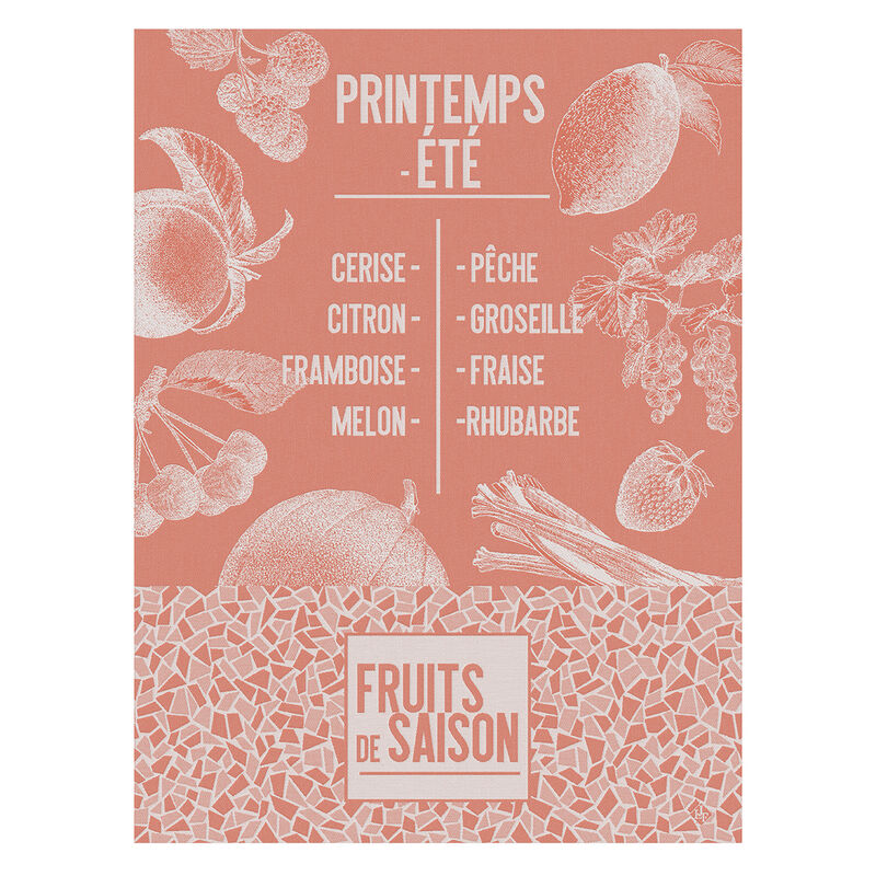Torchon De Saison Fruits Abricot 60x80 100% coton, , hi-res image number 0
