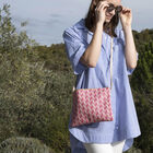 Pochette Picto Rose 28x21 100% coton Enduction 80% acrylique / 20% polyuréthane . Garniture : Cuir de Bovin, , hi-res image number 0