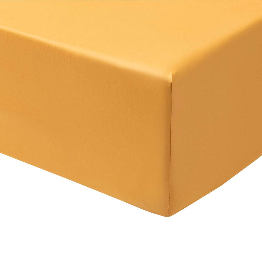 Drap housse Panache de fleurs  Miel 100X200X35 100% coton, , hi-res image number 0