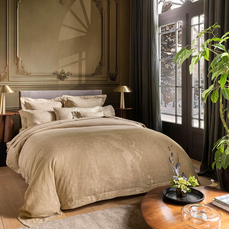 Housse de couette  Arabesque Sepia 140X200 50% coton - 50% lin, , hi-res