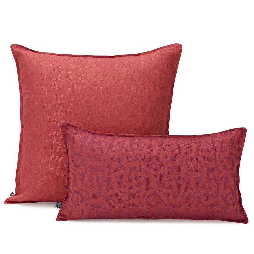 Housse de coussin Ottomane Fresque Burgundy 50x50 100% lin, , hi-res image number 2