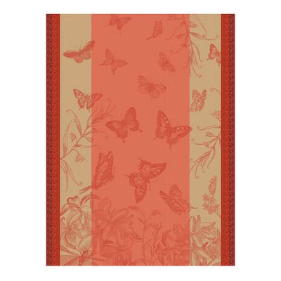 Torchon Jardin des papillons Camélia 60x80 100% coton,  Torchon Jardin des papillons Camélia 60x80 100% coton