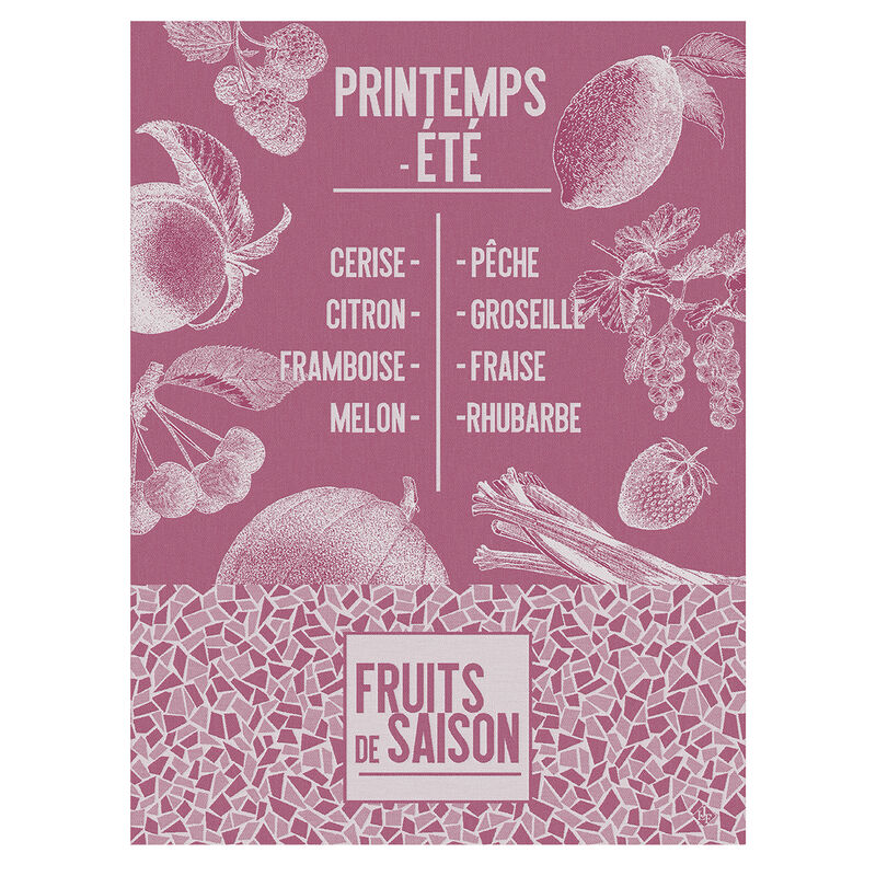 Torchon De Saison Fruits Framboise 60x80 100% coton, , hi-res image number 0