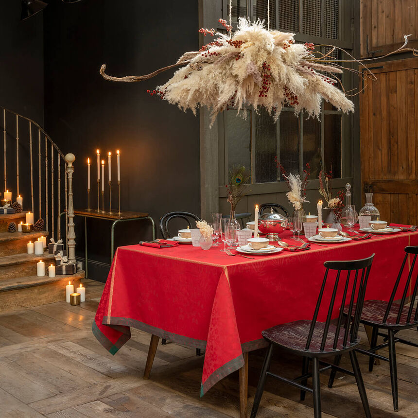 Nappe Po&eacute;sie d'hiver Baie Sauvage 175x175 99 % coton / 1% autres fibres, , hi-res image number 0