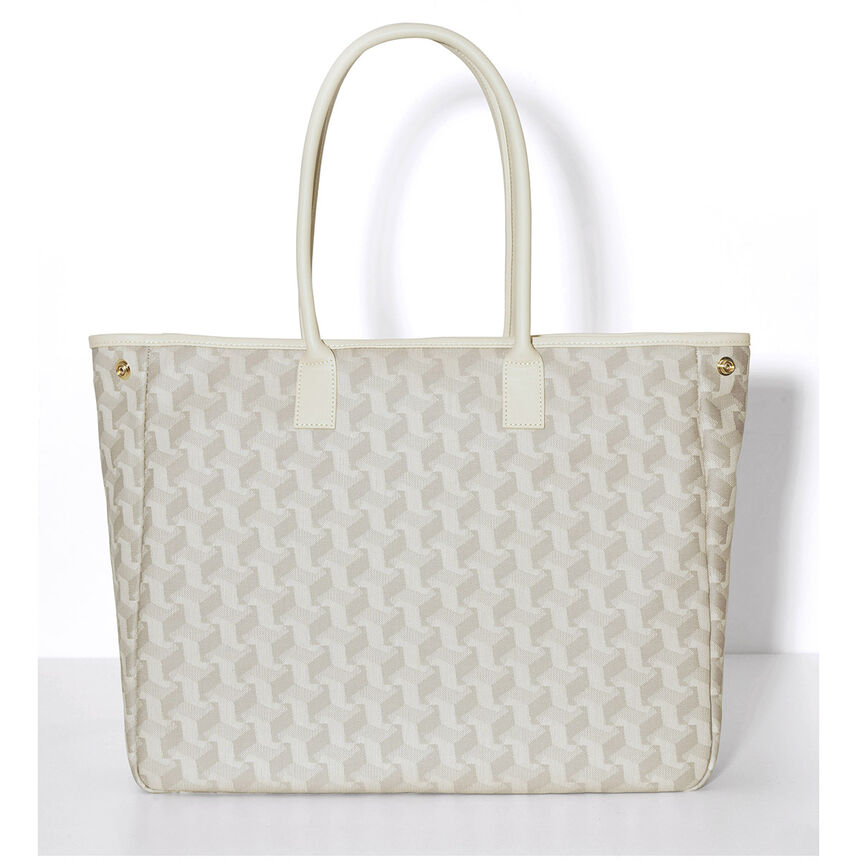 Cabas port&eacute; &eacute;paule Picto Beige  100% coton Enduction 80% acrylique / 20% polyur&eacute;thane . Garniture : Cuir de Bovin, , hi-res image number 1