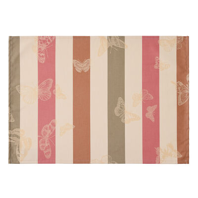 Set de table enduit Bal des papillons Enduit P&ecirc;che 50x36 100% coton