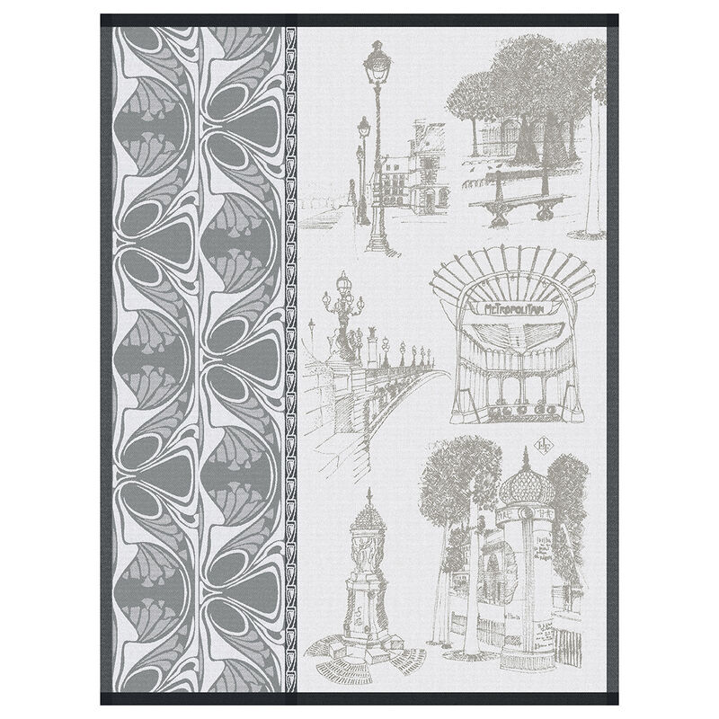 Torchon Carnet de Paris Bitume 60x80 100% coton, , hi-res image number 1