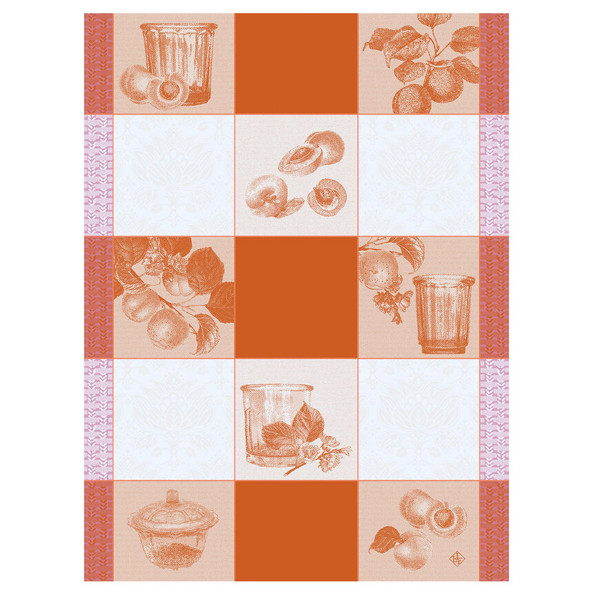 Torchon Confitures Carreaux Terre Cuite 60x80 100% coton, , hi-res image number 1