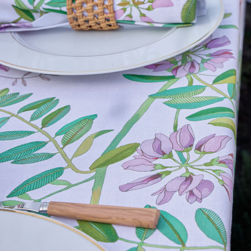 Nappe Pois de senteur Floral 150x150 50% coton - 50% lin, , hi-res image number 6