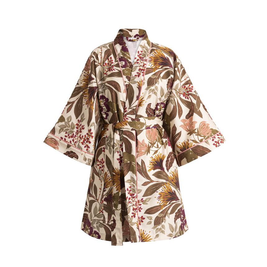 Kimono Panache de fleurs  Miel XS/S 100% coton, , hi-res image number 1