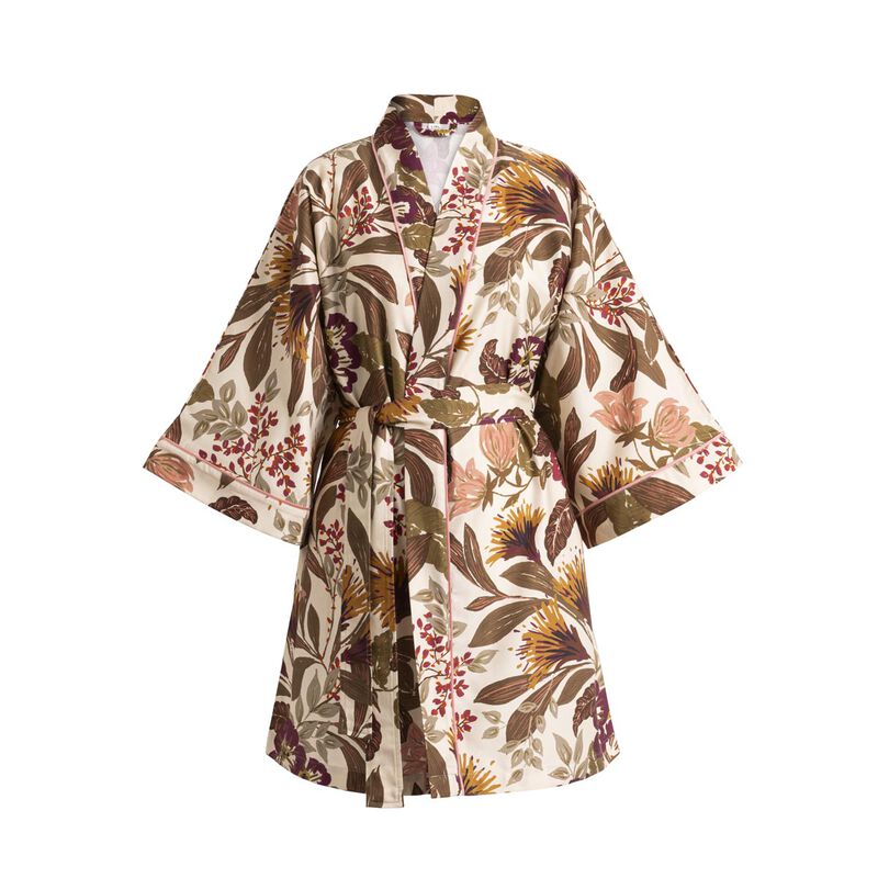 Kimono Panache de fleurs Miel XS/S 100% coton, , hi-res image number 1