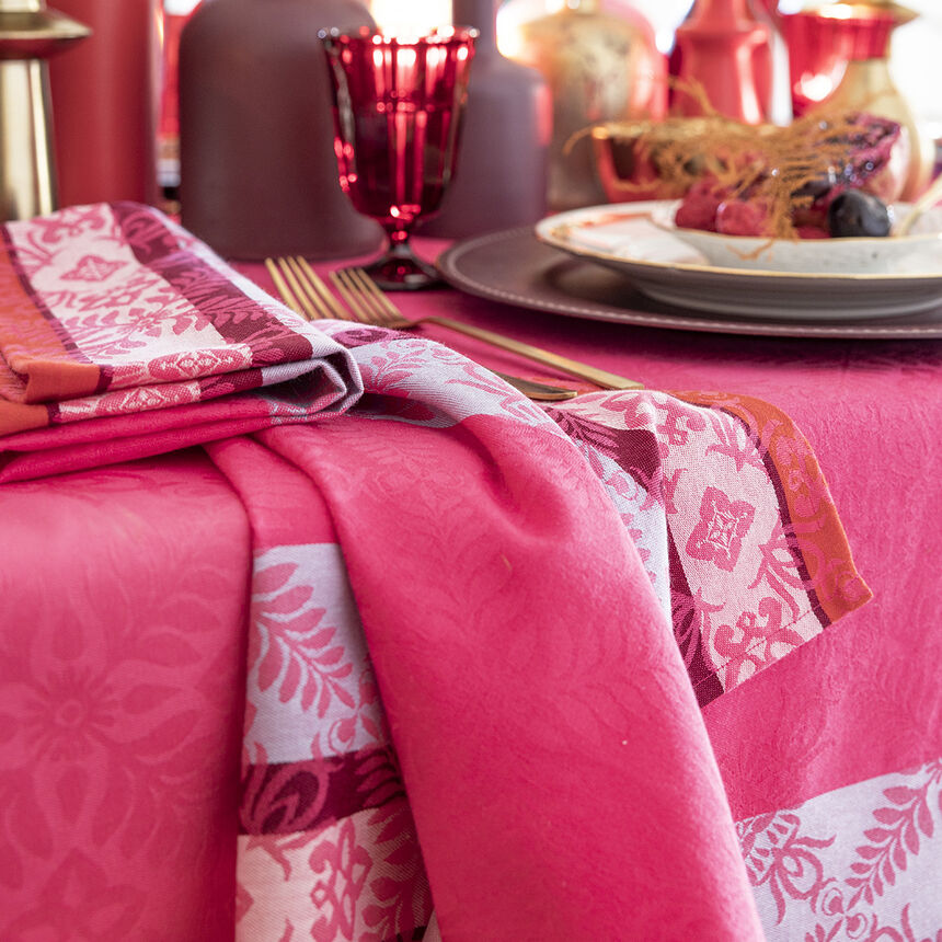 Serviette de table Mumbai Fuchsia 50x50 100% coton, , hi-res image number 3