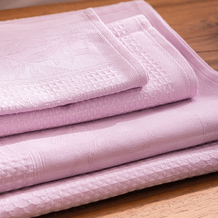 Serviette invit&eacute; Pois de senteur Rose 30x50 100% coton, , hi-res image number 1