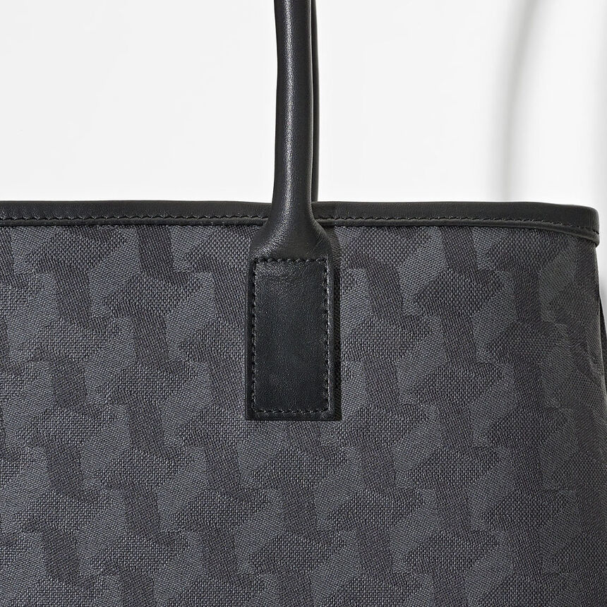 Cabas port&eacute; &eacute;paule Picto Gris  100% coton Enduction 80% acrylique / 20% polyur&eacute;thane . Garniture : Cuir de Bovin, , hi-res image number 5