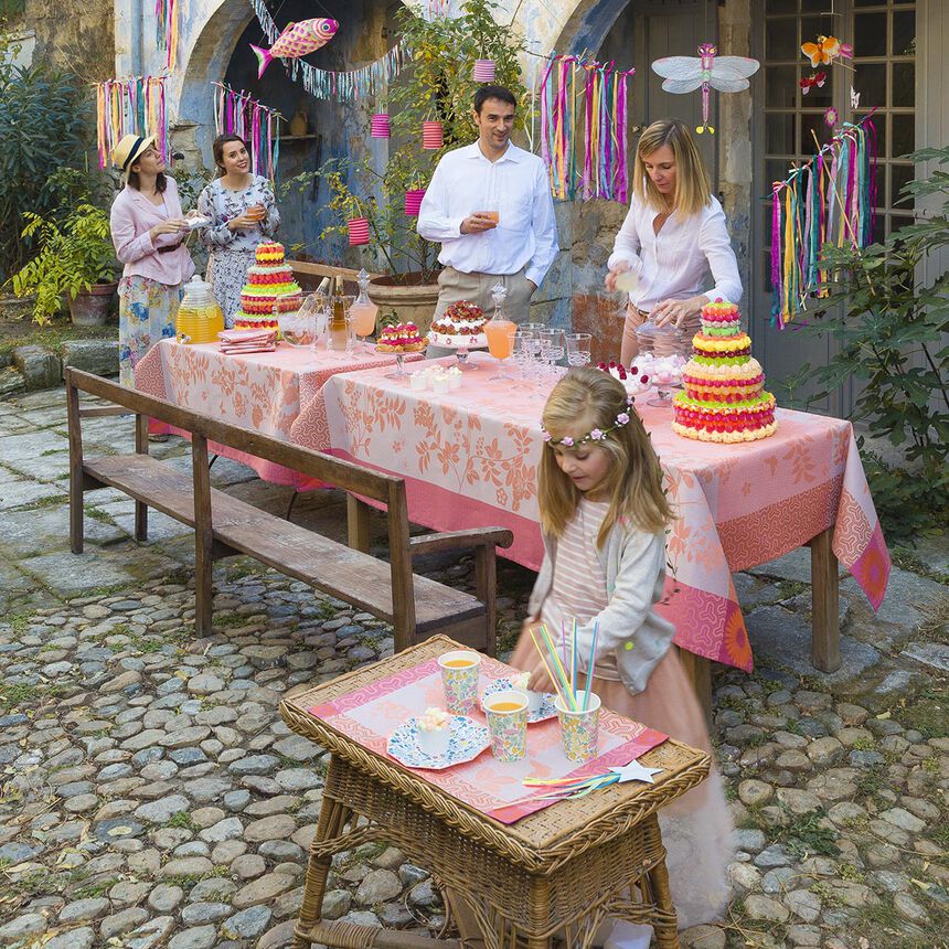 Nappe Asia mood Rose th&eacute; 175x175 100% coton, , hi-res image number 0