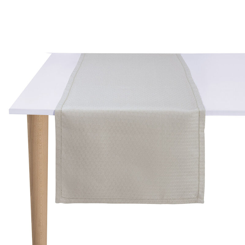Chemin de table Portofino Géo Sabbia 50x150 100% lin, , hi-res