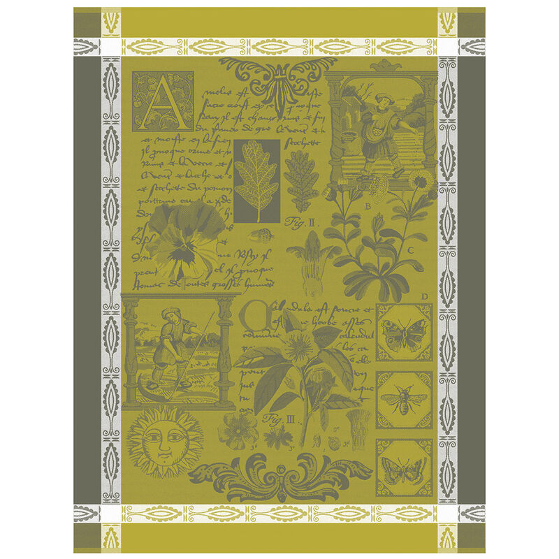 Torchon Herbier Bergamote 60x80 100% coton, , hi-res image number 0