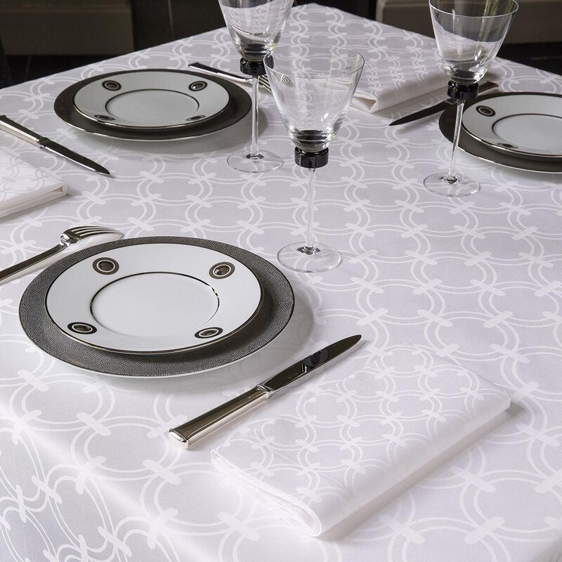 Nappe Anneaux Blanc 170x170 100% coton, , hi-res