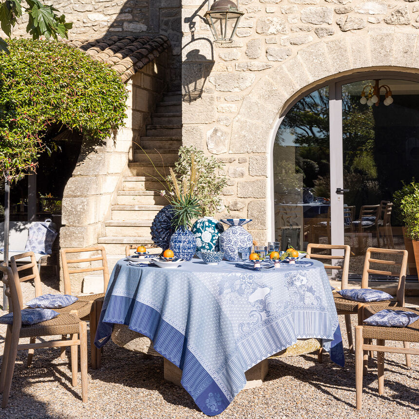 Nappe Promenade Imp&eacute;riale Lapis 120x120 100% coton, longues fibres, , hi-res image number 2