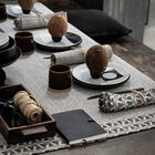 Serviette de table Empreintes Rayures Charbon 50x50 100% coton, , hi-res image number 0