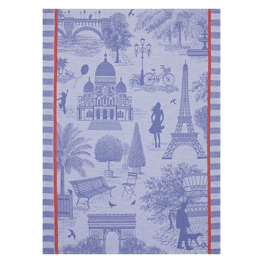 Torchon Toile de paris Myrtille 60x80 100% coton, , hi-res image number 0