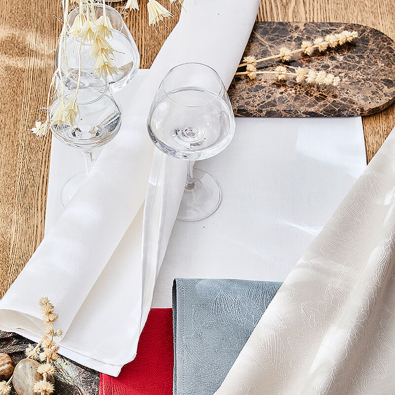Serviette de table Marie-Galante Blanc 58x58 100% coton, , hi-res