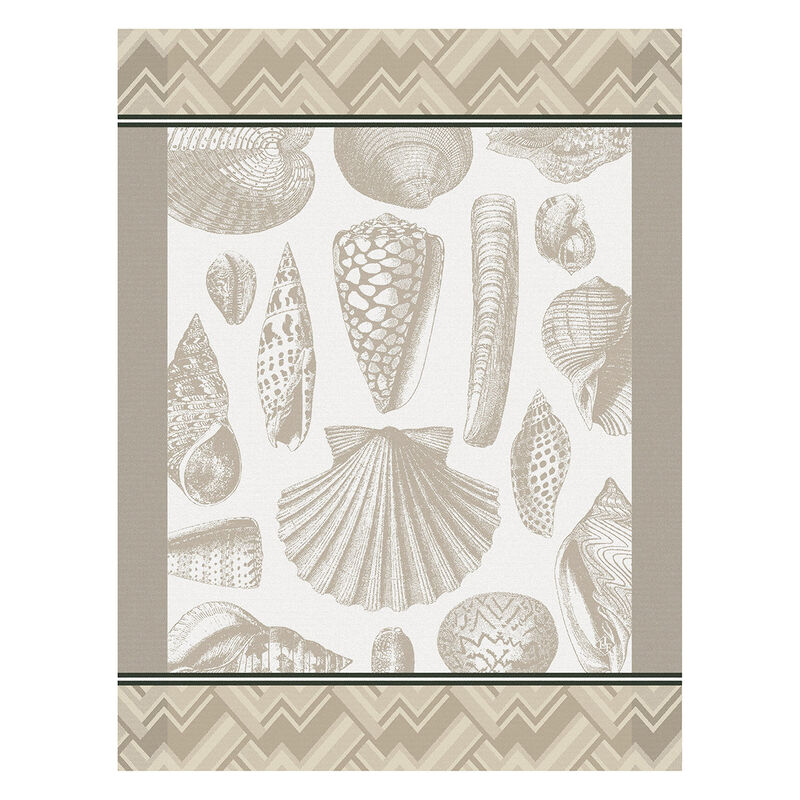Torchon Coquillage Sable 60x80 100% coton, , hi-res image number 0