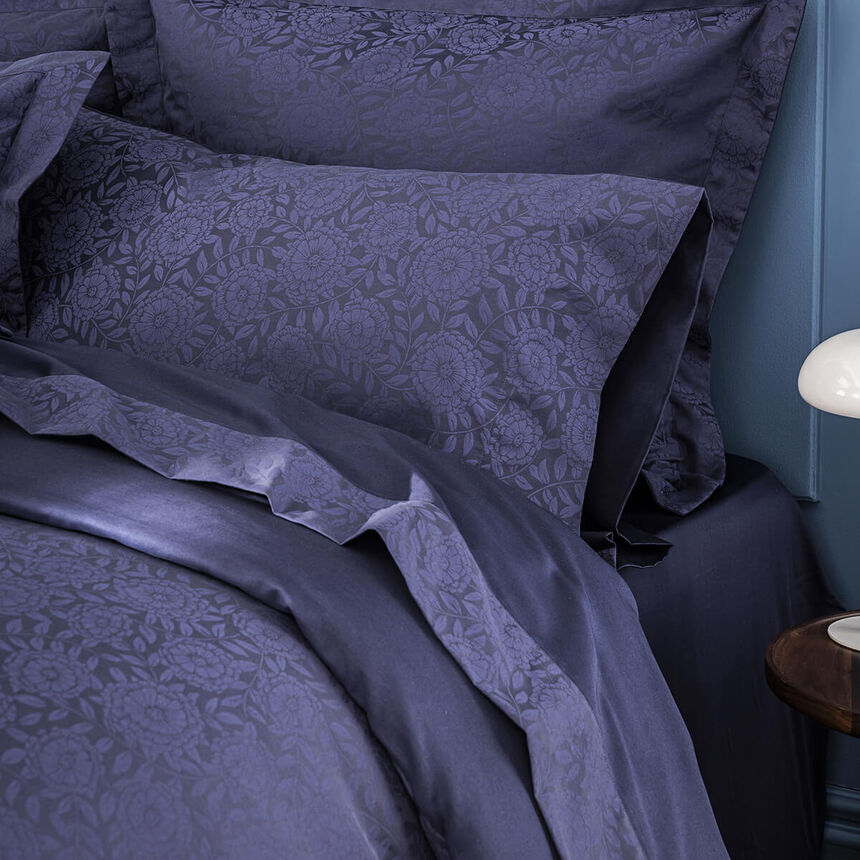 Drap plat Flora Encre 240X300 100% coton, , hi-res image number 2
