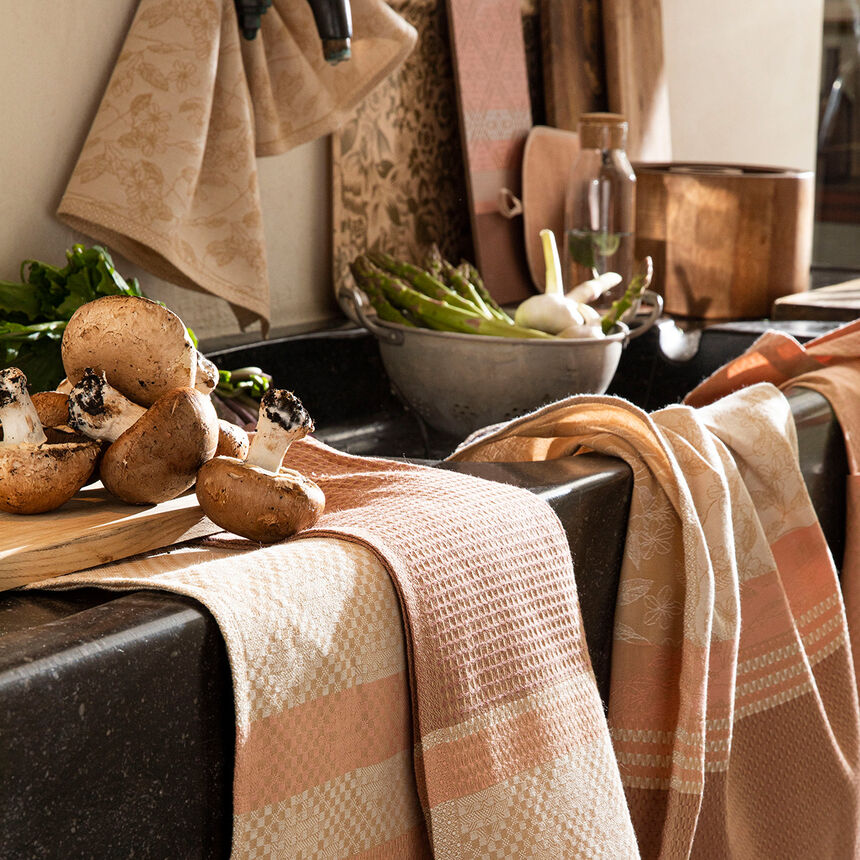 Torchon Essentiel Graphique Terre 60x80 100% coton, , hi-res image number 0