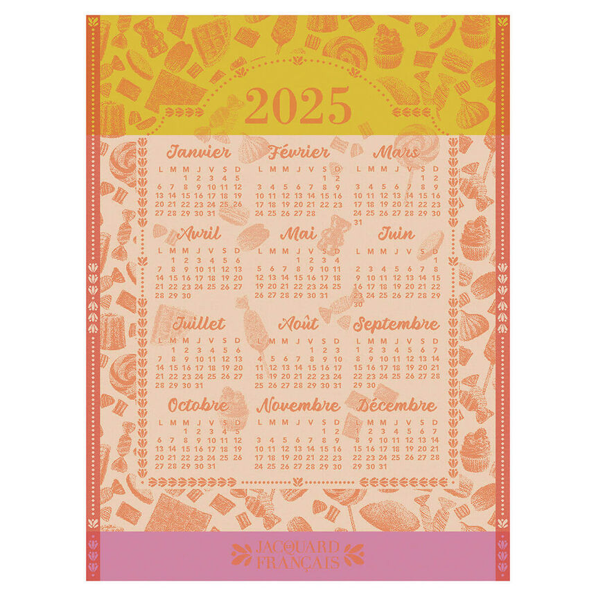 Torchon Calendrier 2025 Gourmandises 60x80 100% coton, , hi-res image number 0