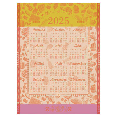Torchon Calendrier 2025 Coton,  Torchon Calendrier 2025 Coton