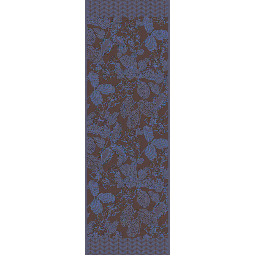 Chemin de table Sulawesi Terre Indigo 50x150 100% coton, longues fibres, , hi-res image number 0