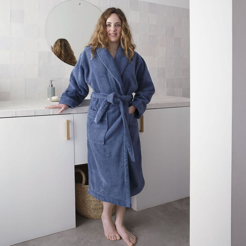 Peignoir Caresse Bleu orient Small 100% coton, , hi-res image number 0