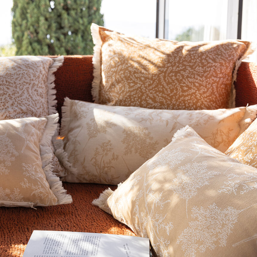 Housse de coussin Champ&ecirc;tre Gramin&eacute;es 50x30 100% coton, , hi-res image number 0