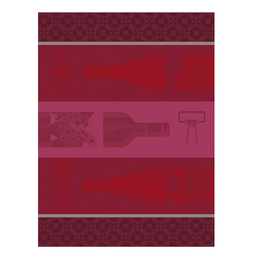 Torchon Vin en Bouteille Rouge 60x80 100% coton, , hi-res image number 1