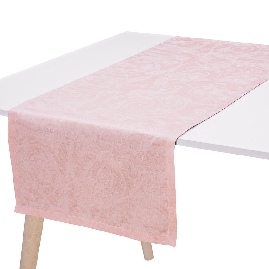 Chemin de table Tivoli Rose poudre 50x150 100% lin, , hi-res image number 0