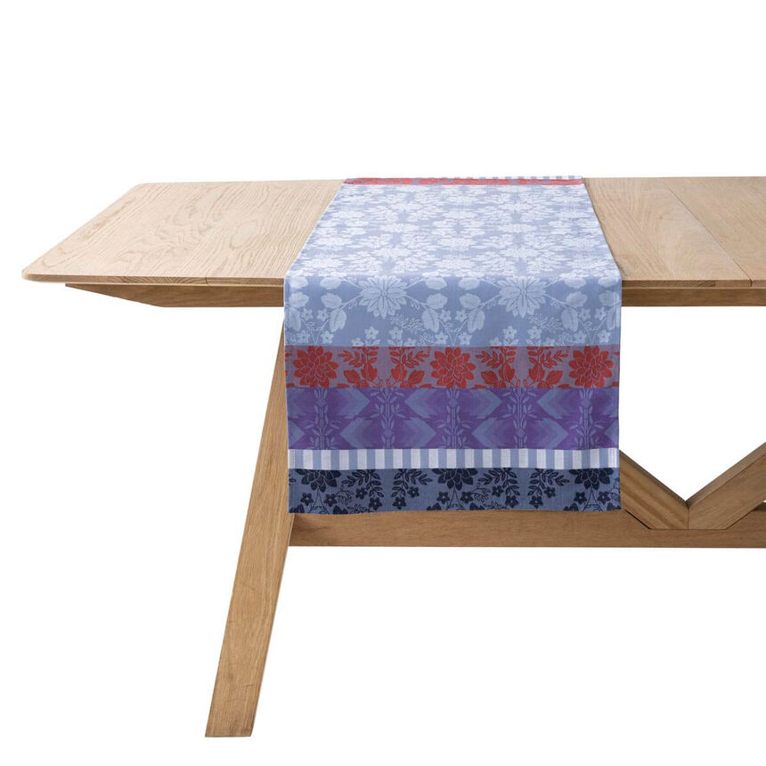 Chemin de table Gipsy Azur 50x150 100% coton, , hi-res image number 0