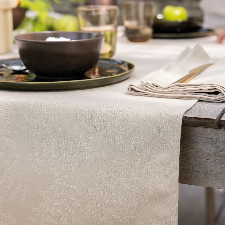 Chemin de table Vegetal mood Cajou 50x150 100% coton, , hi-res image number 1