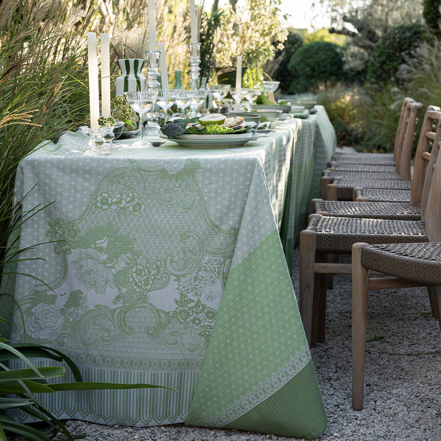 Nappe enduite Promenade Imp&eacute;riale Jade 175x175 100% coton, longues fibres, , hi-res image number 0