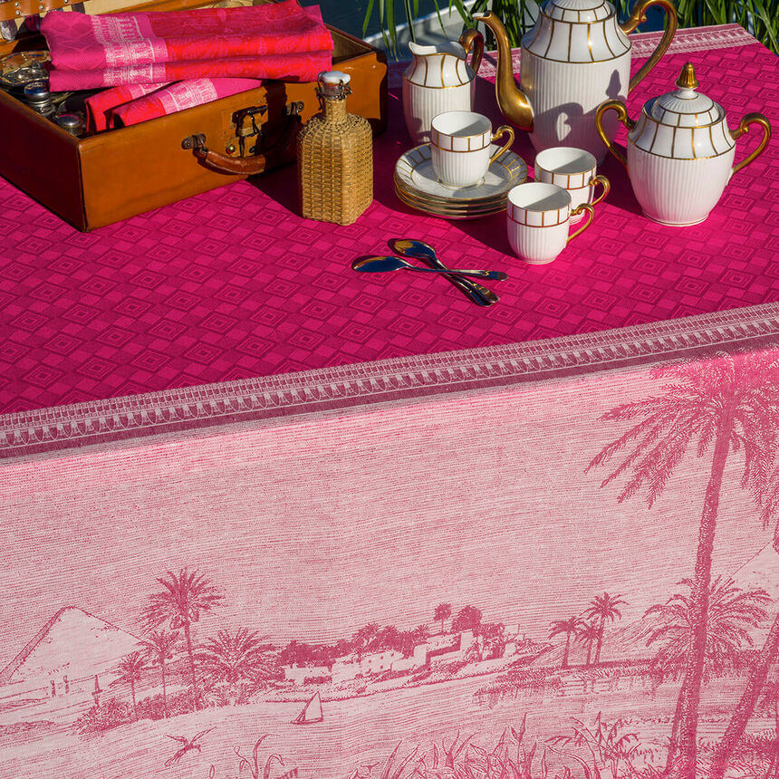 Nappe Croisi&egrave;re sur le Nil Orchidee 175x175 100% lin, , hi-res image number 3