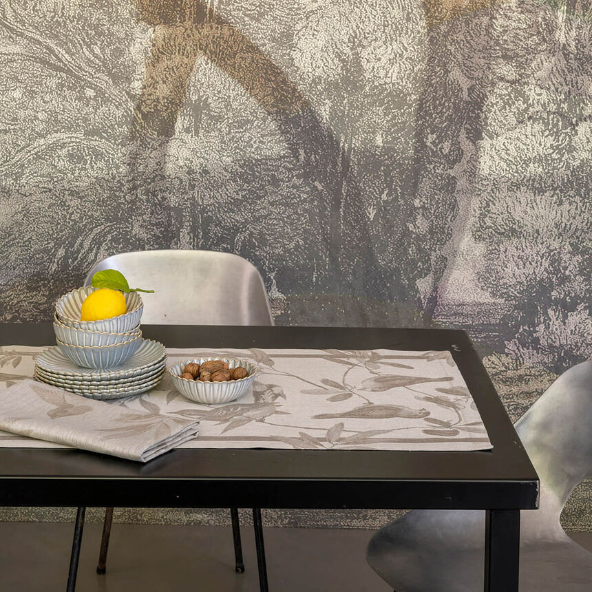 Serviette de table Voli&egrave;re Solaire 58x58 100% lin, , hi-res image number 0