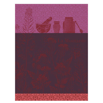 Torchon Moutarde en fleurs Coton